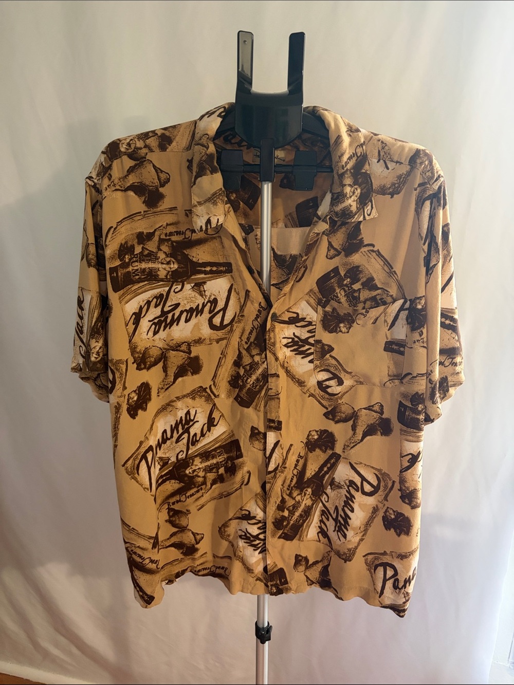 Panama Jack Tan and Brown Printed Casual Button-Down Shirt